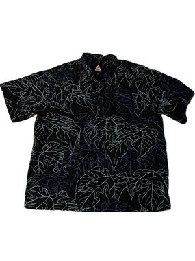 Sig Zane Blue Leaf Print on Black